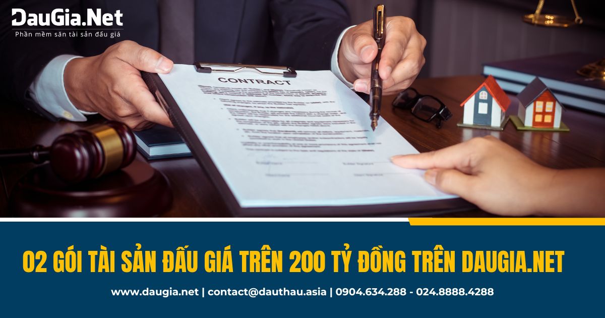 Top 2 gói tài sản đấu giá trên 200 tỷ đồng
