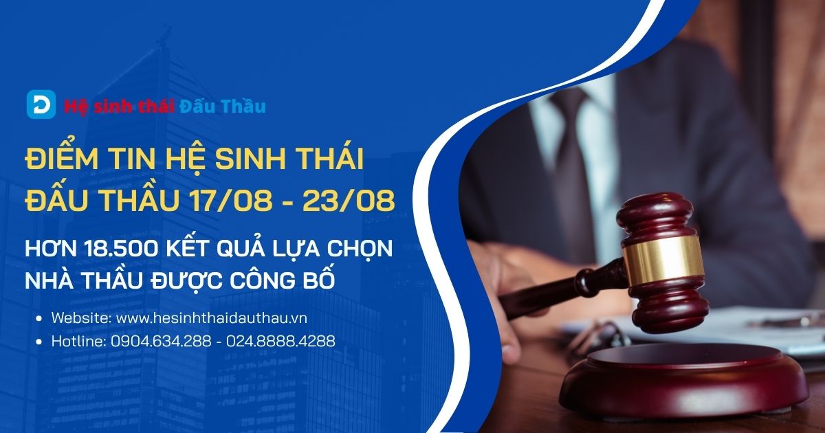 Điểm tin Hệ sinh thái Đấu Thầu 17/08 - 23/08: Hơn 18.800 KQLCNT,  Webinar Đấu Thầu 360 #02 diễn ra thành công