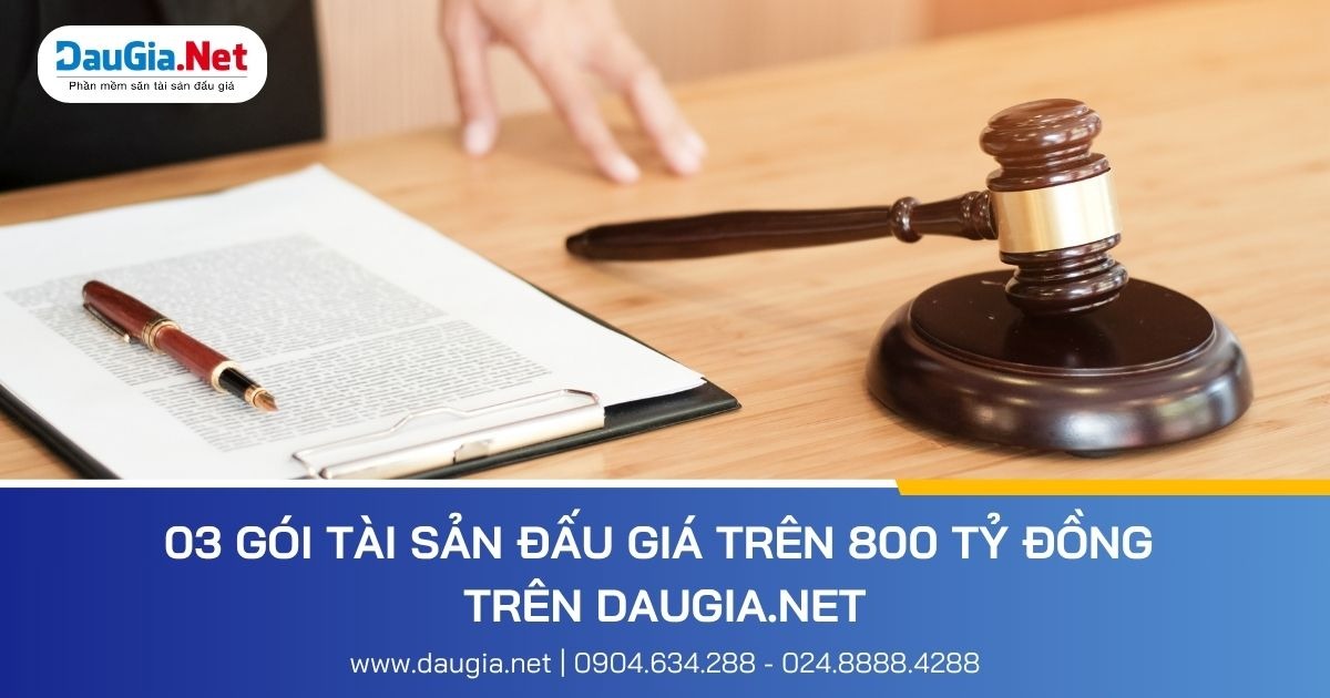 TOP 3 gói tài sản trên 800 tỷ đồng