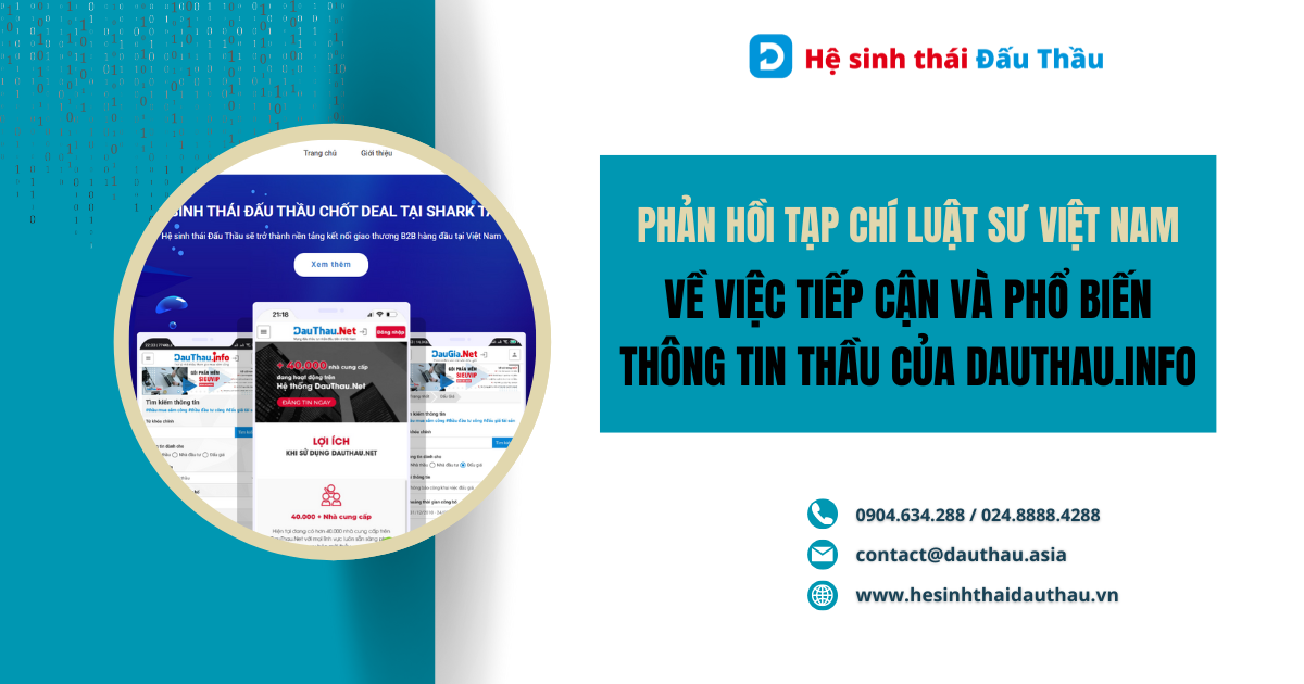 Phản hồi Tạp chí Luật sư Việt Nam về việc tiếp cận và phổ biến thông tin thầu của DauThau.info