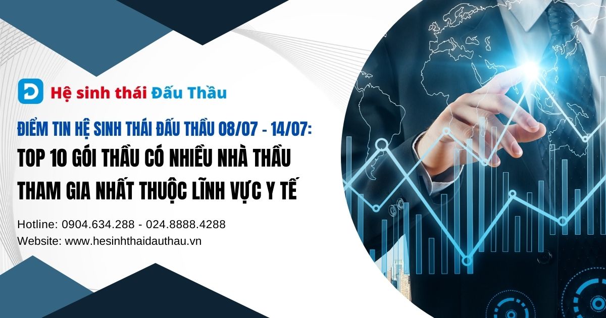 Điểm tin Hệ sinh thái Đấu Thầu 08/07 - 14/07: TOP 10 gói thầu có nhiều nhà thầu tham gia nhất thuộc lĩnh vực Y tế