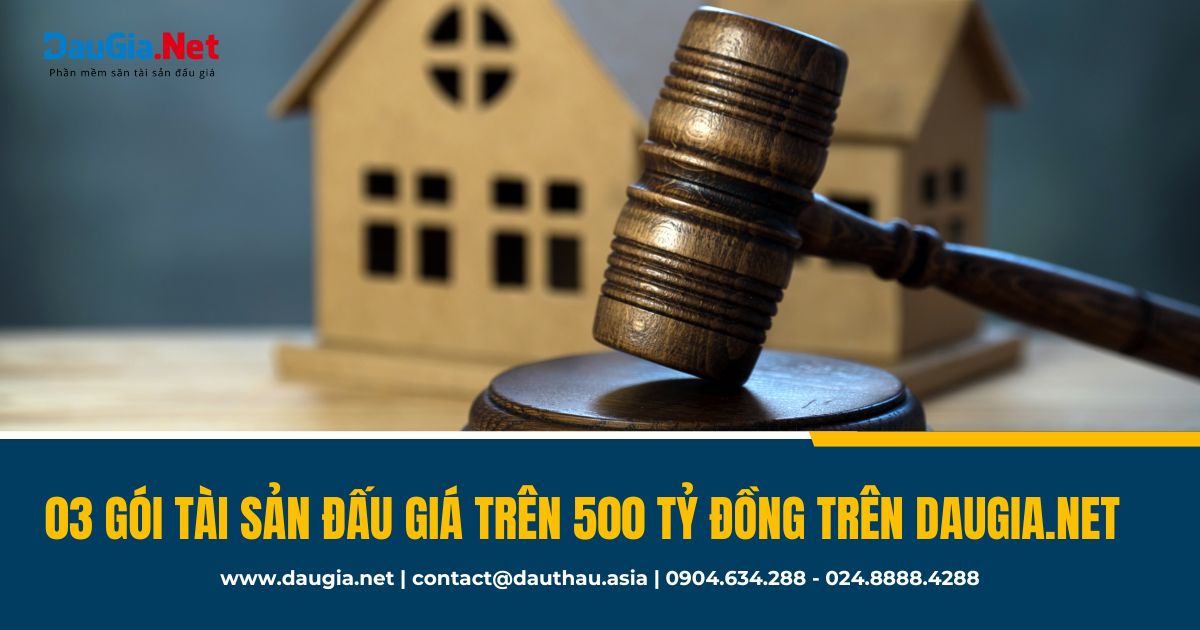 TOP 3 gói tài sản đấu giá trên 500 tỷ đồng