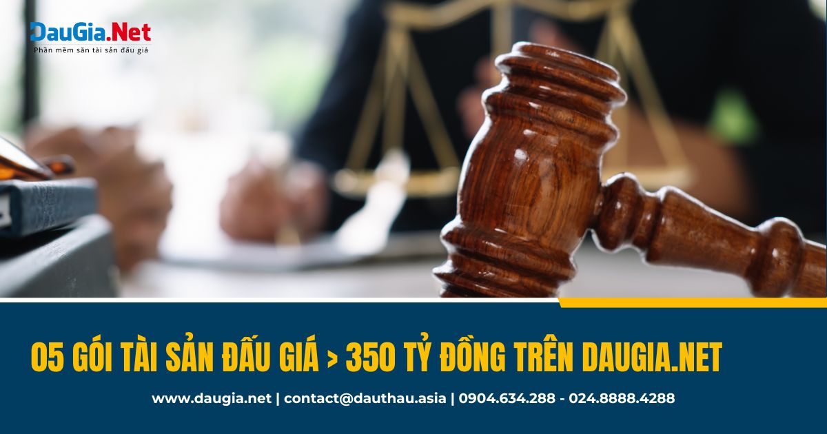 Top 5 gói tài sản trên 350 tỷ đồng trên DauGia Net