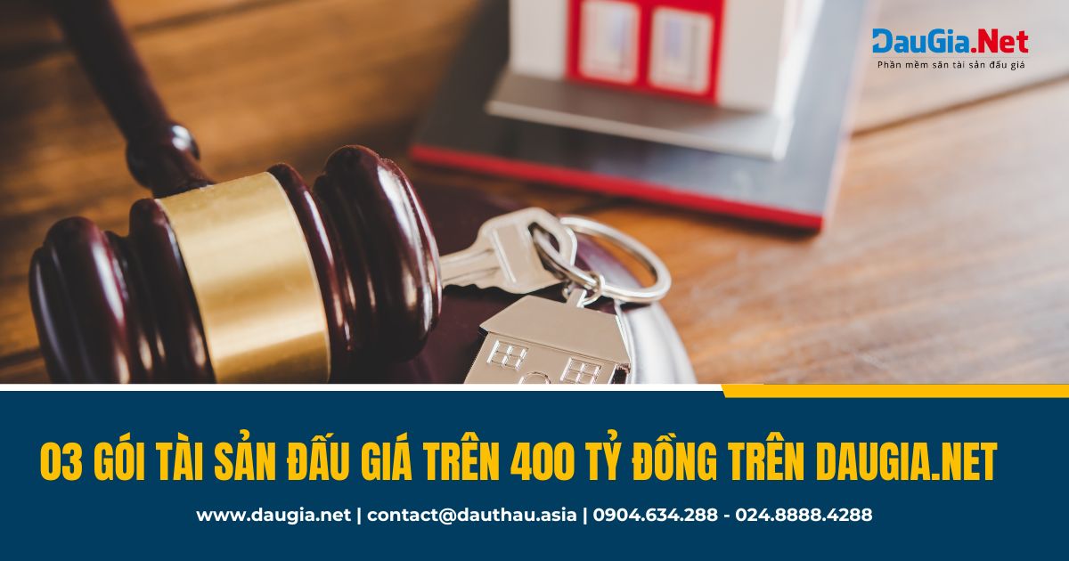 03 gói tài sản đấu giá trên 400 tỷ trên DauGia Net