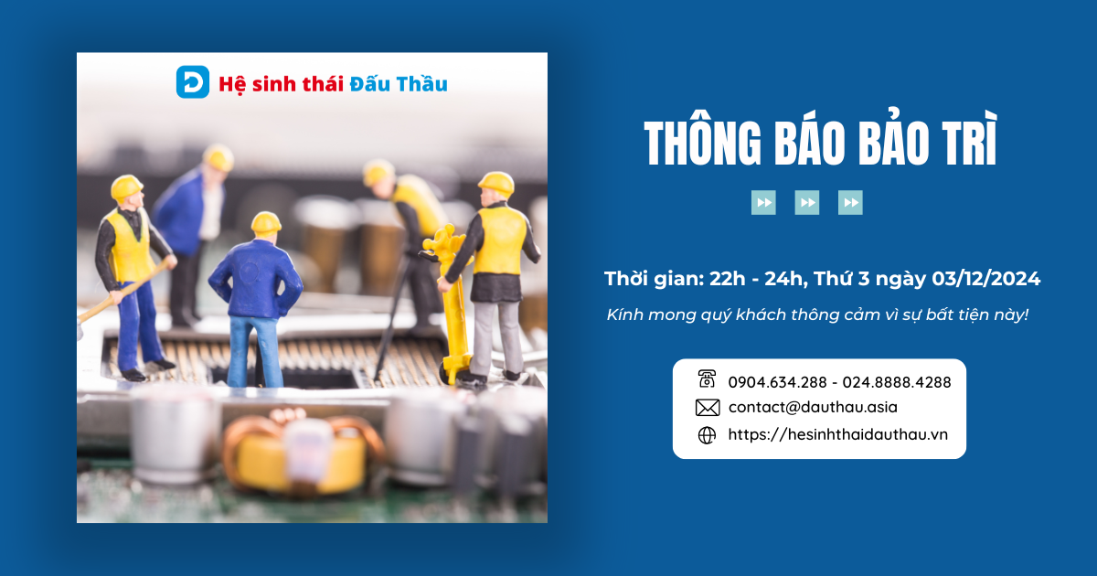 Thông báo bảo trì ngày 03/12/2024