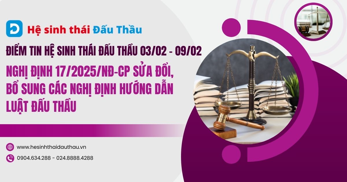 Điểm tin Hệ sinh thái Đấu Thầu 03/02 - 09/02: Chính phủ ban hành Nghị định 17/2025/NĐ-CP