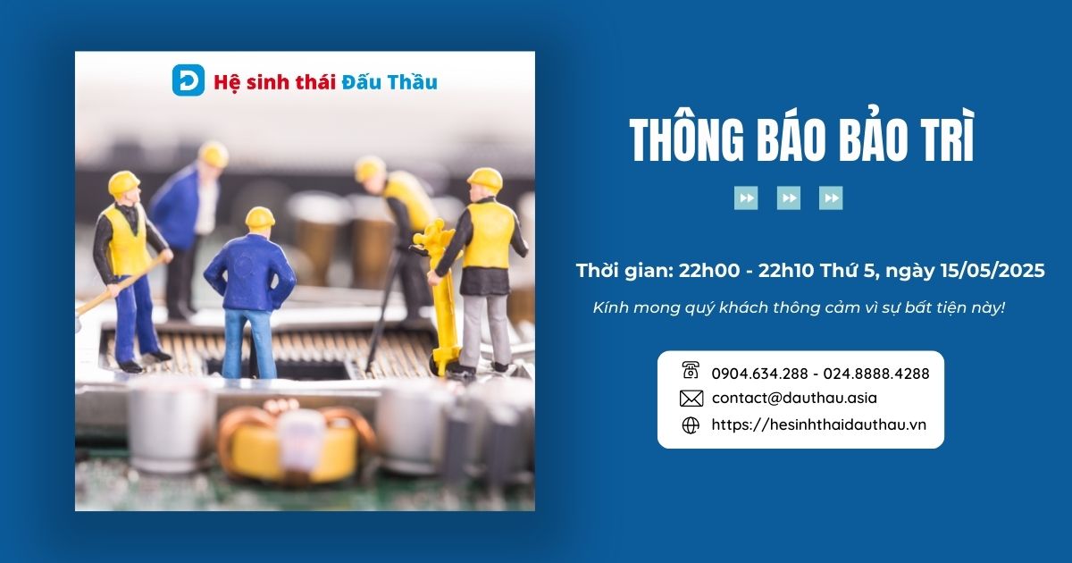 Thông báo bảo trì ngày 15/05/2025