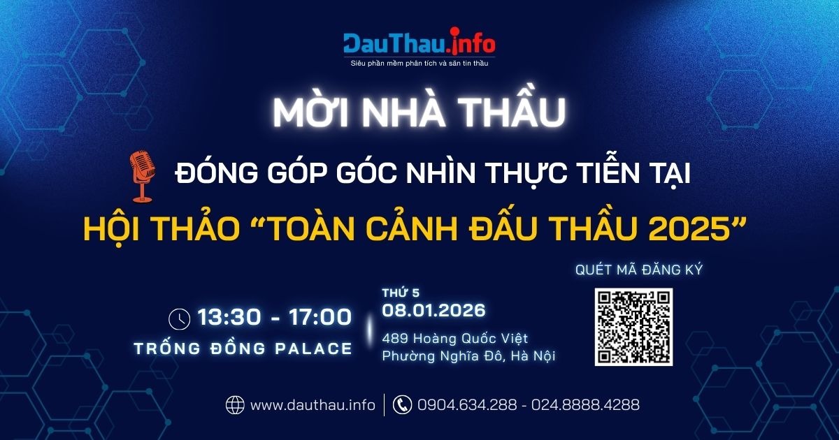 banner mời nhà thầu góp góc nhìn thực tiễn tại Hội thảo