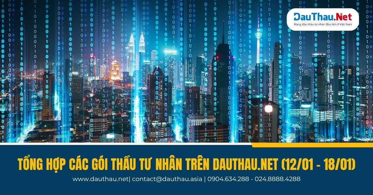 Những gói thầu nổi bật trên DauThau.Net từ 12/01 - 18/01
