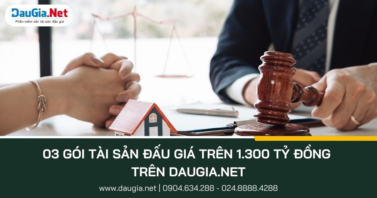 Top 3 gói tài sản trên 1.300 tỷ đồng